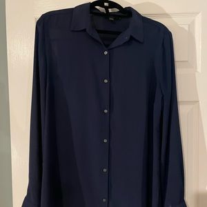 Banana Republic sheer navy button down